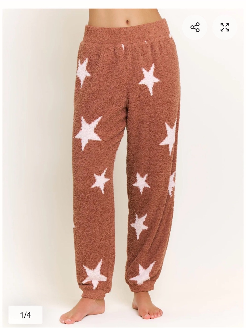 Honeydew Cozy Star Print Lounge Pants in Rust and White